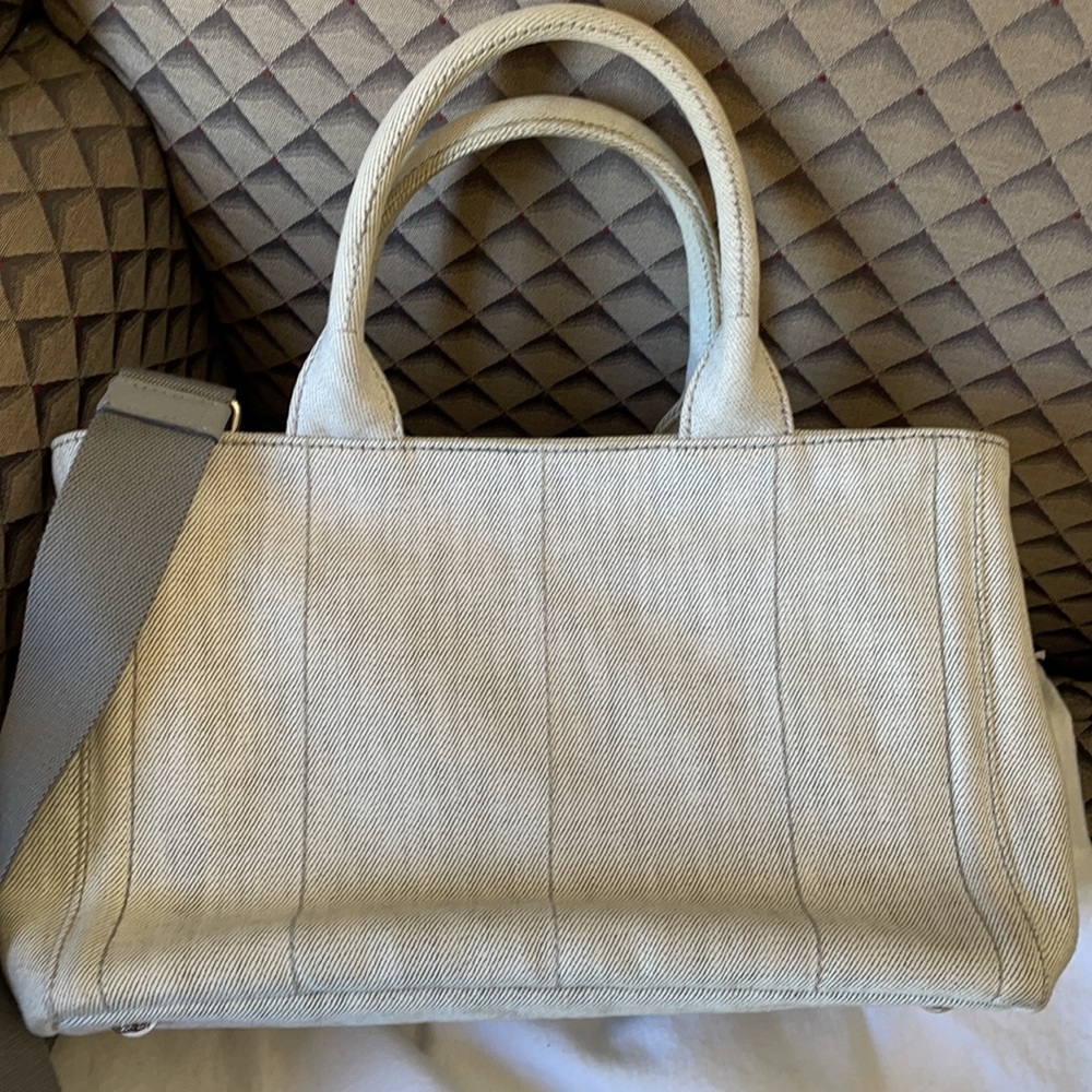 PRADA CANAPA SILVER GRAY STUDDED - Picture 5 of 8